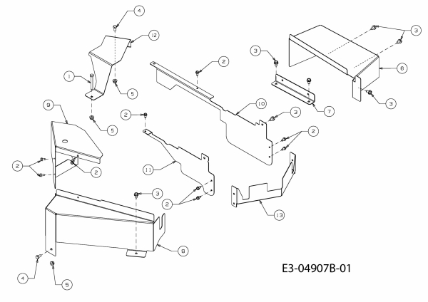 Ersatzteile Massey Ferguson Rasentraktoren MF 41-24 RD Typ: 13CI51CN495  (2010) Abdeckungen Mähwerk N (41/105cm)