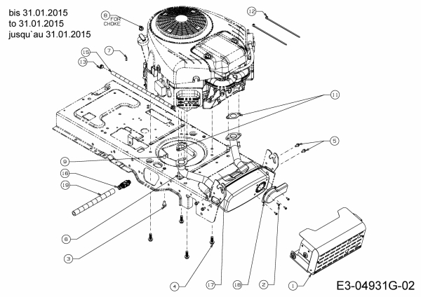 Ersatzteile Okay Rasentraktoren Master Cut 105-15/200 H Typ: 13HU99KN675  (2015) Motorzubehör bis 31.01.2015