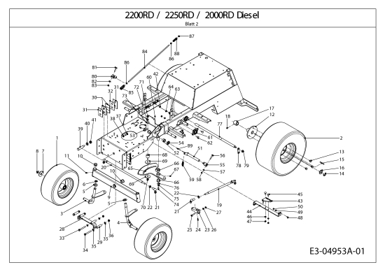 Cub Cadet Ersatzteile Kompakttraktoren CC 2200 RD 2 WD 54A1F2Q-603  (2008) Räder, Vorderachse