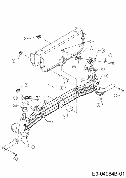 Ersatzteile WOLF-Garten Rasentraktor Expert 107.200 H Typ: 13AP93WS350  (2015) Vorderachse 