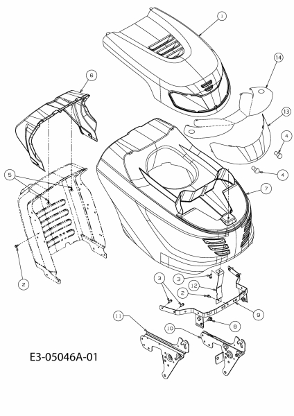 Ersatzteile Gutbrod Rasentraktoren JLX 76 RH Typ: 13BY71GA690  (2012) Motorhaube G-Style