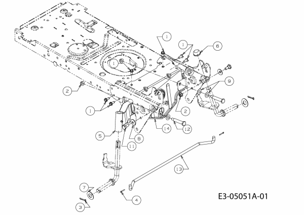 Ersatzteile WOLF-Garten Rasentraktor Select 105.155 T Typ: 13RM77RN650  (2011) Vorderachse 