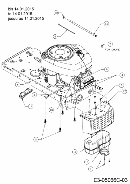 Ersatzteile Black Edition Rasentraktoren 175-96 Typ: 13HN777F615  (2015) Motorzubehör bis 14.01.2015