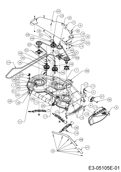 Cub Cadet Ersatzteile Zero Turn FMZ 50 17CI4BFP603  (2014) Mähwerk P (50/127cm)