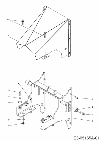 Ersatzteile Zubehör Kompakttraktoren Mähwerke für CC 3000 RD Serie (Mähwerk 48/122cm) Typ: 596-257-600  (2011) Mähwerksabdeckung, Mähwerksaushebung hinten