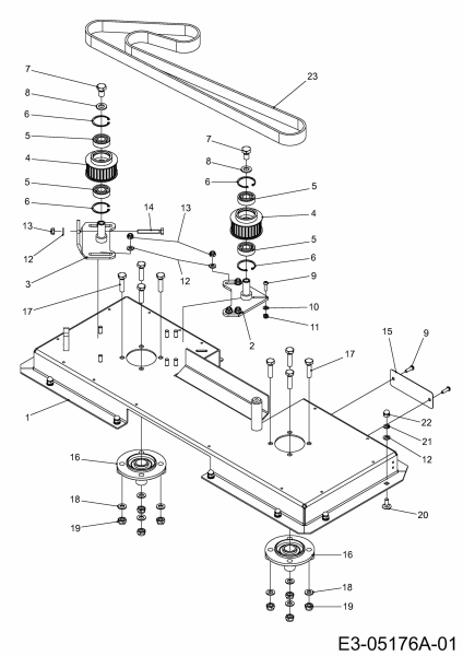 Ersatzteile Zubehör Kompakttraktoren Mähwerke für CC 2000 RD Serie (Hochgrasmähwerk 40"/102cm) Typ: 596-202-600 (2009) Mähantrieb