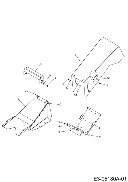 Ersatzteile Zubehör Kompakttraktoren Mähwerke für CC 2000 RD Serie (Hochgrasmähwerk 40"/102cm) Typ: 596-202-600 (2013) Auswurfschacht
