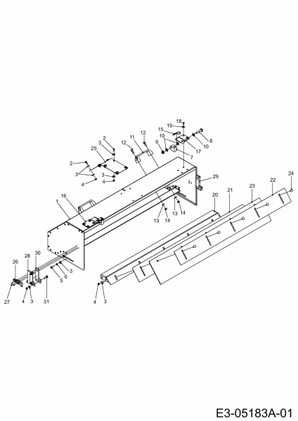 Ersatzteile Zubehör Kompakttraktoren Frontkehrmaschine Behälter für 596-219-600 (CC 2000/3000 RD Serie) Typ: 596-222-600  (2012) Kehrgutbehälter