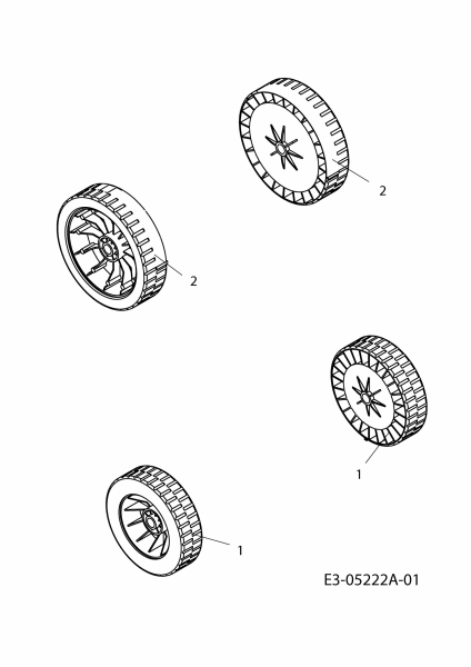 Ersatzteile Bronto Elektromäher 1000 W Typ: 18D-R0D-R02  (2010) Räder