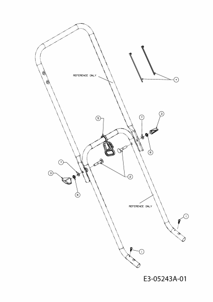 Ersatzteile Bronto Elektromäher 1000 W Typ: 18D-R0D-R02  (2010) Holmbefestigung