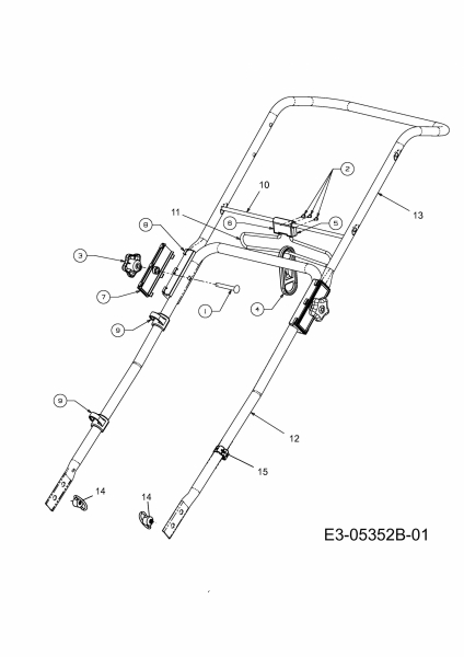 Ersatzteile Lux Tools Elektromäher mit Antrieb E 1800-48 HMA Typ: 18AR11K-C94  (2012) Holm