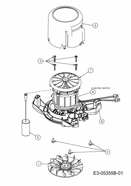 Ersatzteile WOLF-Garten Elektro Rasenmäher mit Antrieb Ambition 48 EAHW Typ: 18AR11L-C50  (2012) Elektromotor 