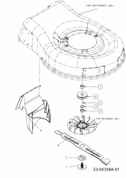 Ersatzteile Lux Tools Elektromäher mit Antrieb E 1800-48 HMA Typ: 18AR11K-C94  (2010) Messer, Messeraufnahme, Mulchstopfen