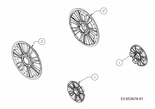 Ersatzteile M Tech Elektromäher M 1719 EHW Typ: 18A-11K-605  (2010) Radkappen