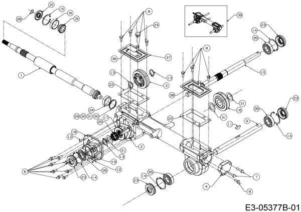 Ersatzteile MTD Motorhacke T/405 M Typ: 21AA46M3678  (2018) Getriebe 