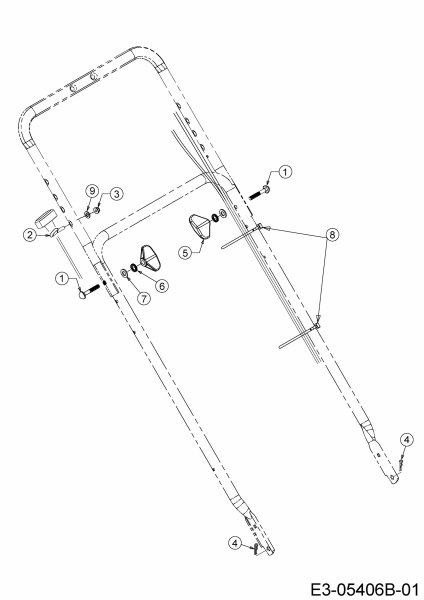 Ersatzteile MTD Benzin Rasenmäher ohne Antrieb Smart G 46 MO Typ: 11E-70SJ600 (2019) Holmbefestigung 