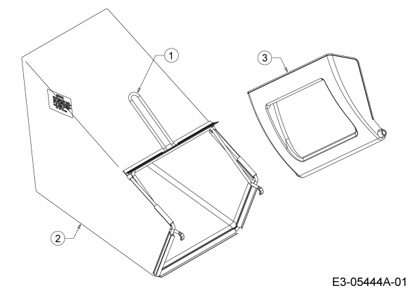 Ersatzteile MTD Benzin Rasenmäher mit Antrieb 53 S Typ: 12A-84J6600  (2015) Grasfangsack, Heckklappe 