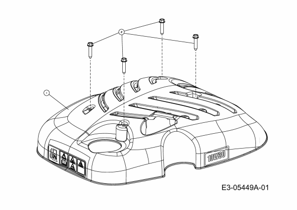 Ersatzteile MTD Benzin Rasenmäher mit Antrieb 46 SPO Typ: 12E-J2JD600  (2011) Motorhaube M1 