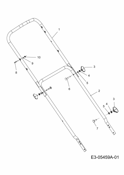 Ersatzteile MTD Benzin Rasenmäher mit Antrieb 46 SPOE Typ: 12EEJ5M4600  (2010) Holm 