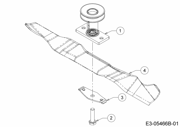 Ersatzteile MTD Benzin Rasenmäher mit Antrieb 46 BS Typ: 12A-J75B600  (2017) Messer, Messeraufnahme 