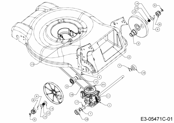 Ersatzteile MTD Benzin Rasenmäher mit Antrieb 46 BS Typ: 12A-J75B600  (2020) Getriebe, Keilriemen 