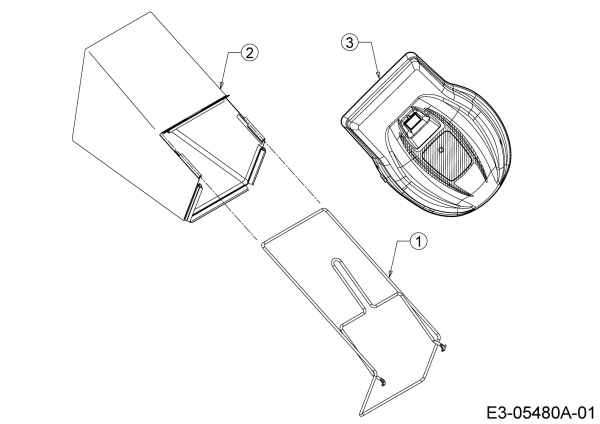 Ersatzteile MTD Benzin Rasenmäher ohne Antrieb P 46 B Typ: 11A-J40G615  (2010) Grasfangsack, Heckklappe 