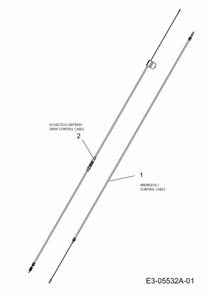 Ersatzteile WOLF-Garten Benzin Rasenmäher mit Antrieb HB 135 A Typ: 12A-11AQ650  (2011) Bowdenzüge 
