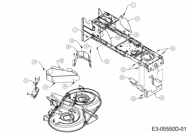 Ersatzteile MTD Rasentraktor Optima LN 200 H Typ: 13HT71KN678  (2014) Abdeckungen Mähwerk N (41/105cm) 