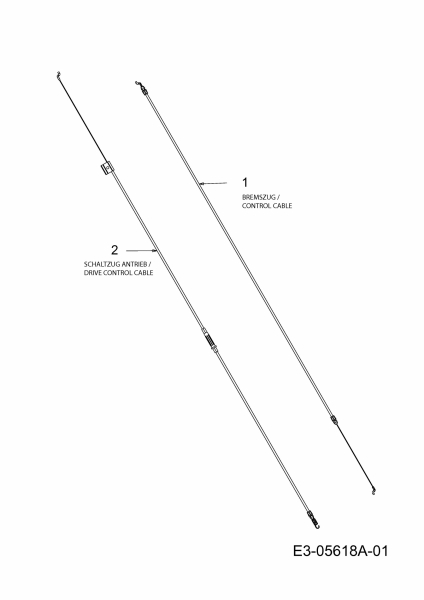 Ersatzteile MTD Benzin Rasenmäher mit Antrieb 53 SPOEHW Typ: 12BE85M4600  (2010) Bowdenzüge 