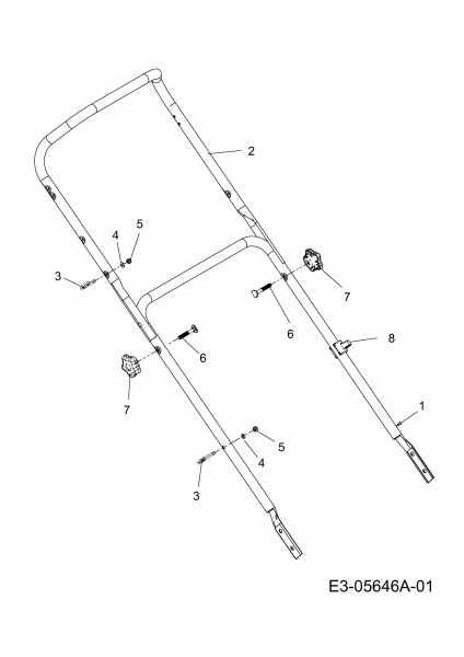 Ersatzteile Mastercut Motormäher mit Antrieb SP 530 BLHW Typ: 12A-858R659  (2010) Holm