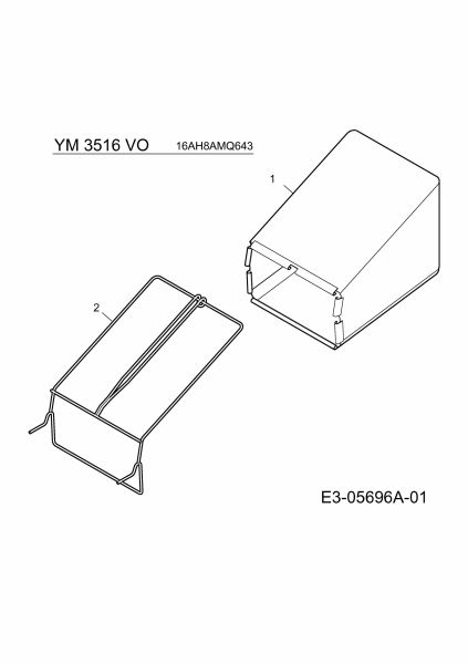 Ersatzteile Yard-Man Motorvertikutierer YM 3516 VO Typ: 16AH8AMQ643  (2010) Grasfangsack