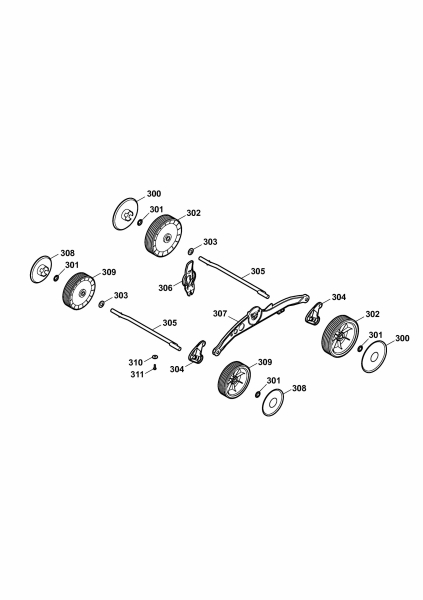 Ersatzteile WOLF-Garten Elektro Rasenmäher ohne Antrieb 2.32 E-1 Typ: 4905000 Serie H  (2010) Höhenverstellung, Räder 