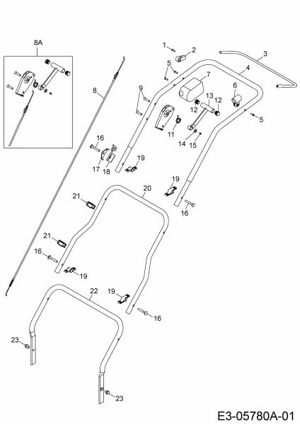 Ersatzteile WOLF-Garten Benzin Vertikutierer Expert UV 40 B Typ: 16AG8D0F650  (2015) Holm, Schalter 