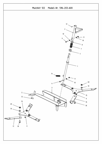 Ersatzteile Zubehör Kompakttraktoren Mulch Kits für CC 2000/3000 RD Serie, Mähwerk 122 cm Typ: 596-203-600  (2009) Grundgerät