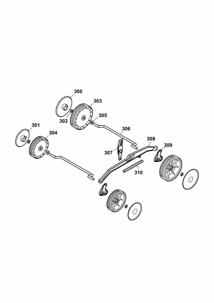 Ersatzteile WOLF-Garten Elektro Rasenmäher ohne Antrieb Compact plus 37 E Typ: 4907000 Serie G  (2010) Höhenverstellung, Räder 
