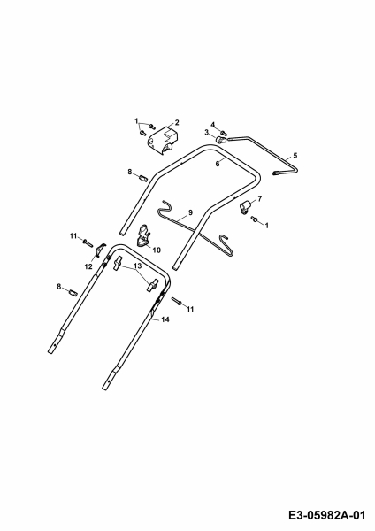 Ersatzteile WOLF-Garten Elektro Rasenmäher ohne Antrieb Power Edition 40 E-1 Typ: 4980000 Serie E (2010) Holm