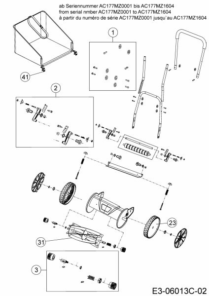 Ersatzteile WOLF-Garten Spindelmäher TT 300 S Typ: 15A-AA--650  (2017) Grundgerät 