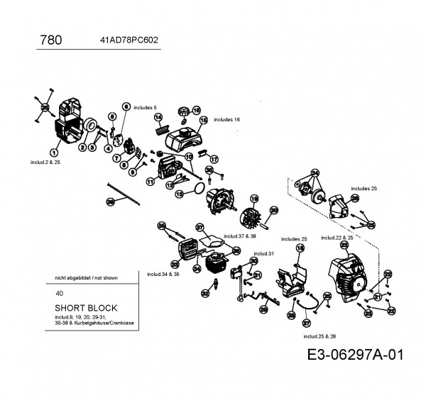 Ersatzteile MTD Motorsense 780 Typ: 41AD78PC602  (2011) Motor 