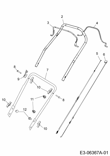 Ersatzteile Yard-Man Motormäher mit Antrieb YM 5519 SPO-LHW Typ: 12AWB6M1643 (2010) Holm