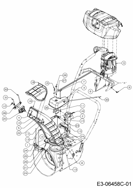 Ersatzteile WOLF-Garten Schneefräse SF 66 E Typ: 31AY54T3650  (2018) Auswurfschacht, Joystick 