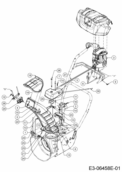 Ersatzteile MTD Schneefräse Optima ME 76 Typ: 31AY5ET5678  (2020) Auswurfschacht, Joystick 