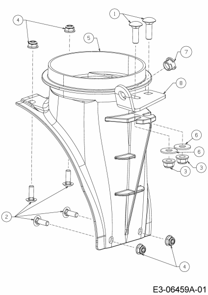 Ersatzteile MTD Schneefräse SMART ME 61 Typ: 31CW6BF2678  (2022) Adapter für Auswurfschacht 