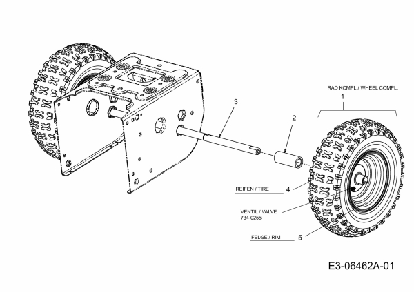 Ersatzteile MTD Schneefräse M 61 Typ: 31A-62C2678  (2011) Räder 13x4x6 