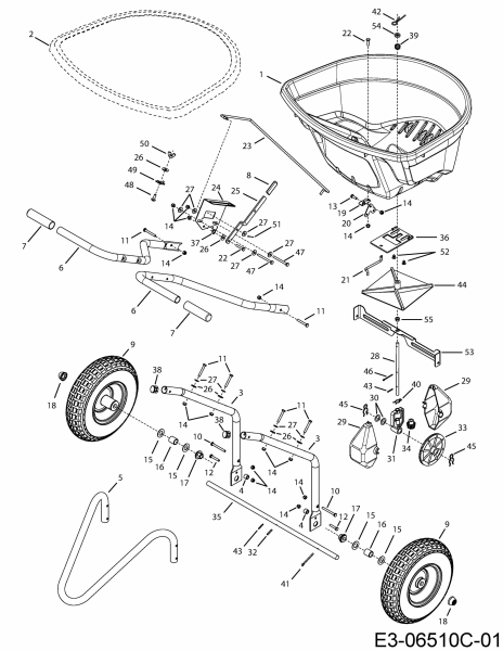 Ersatzteile Zubehör handgeführte Geräte Streuer 45-04622  (190-454A000) Typ: 190-454A000  (2019) Grundgerät