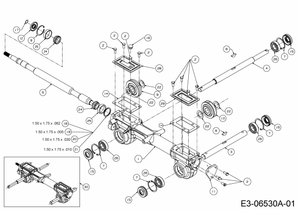 Ersatzteile MTD Motorhacke T/405 M Typ: 21AA40M3360  (2010) Getriebe 