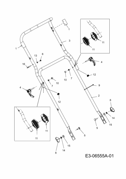Ersatzteile Sterwins Motormäher mit Antrieb 460 HTC Typ: 12C-J6AQ638  (2011) Holm