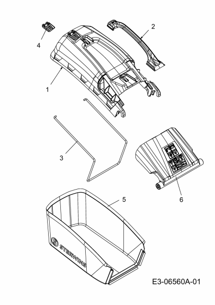 Ersatzteile Sterwins Motormäher mit Antrieb 460 HTC Typ: 12C-J6AQ638  (2011) Grasfangsack, Heckklappe