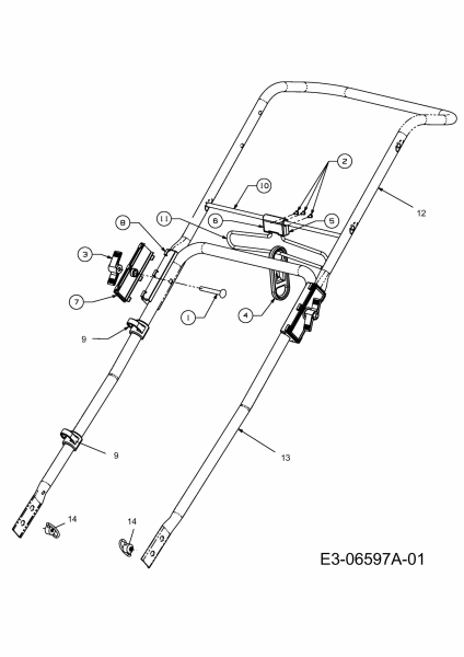 Ersatzteile WOLF-Garten Elektro Rasenmäher ohne Antrieb Ambition 48 EHW Typ: 18A-11K-650  (2013) Holm 