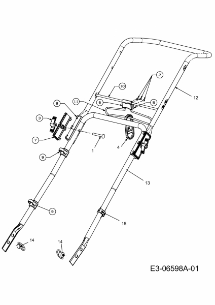 Ersatzteile WOLF-Garten Elektro Rasenmäher mit Antrieb Ambition 48 EAHW Typ: 18AR11L-650  (2013) Holm 