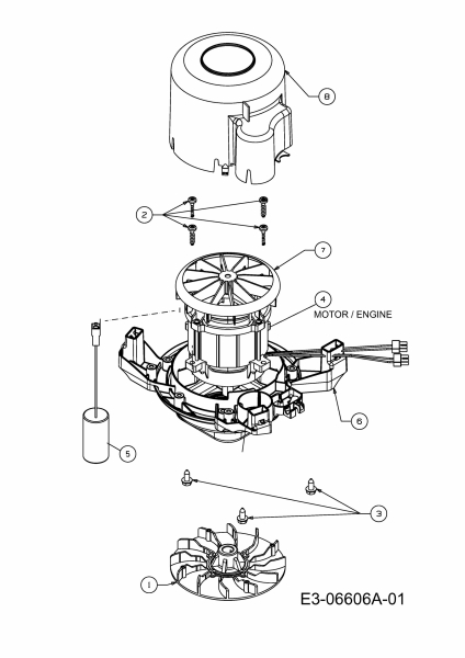 Ersatzteile WOLF-Garten Elektro Rasenmäher ohne Antrieb Ambition 48 EHW Typ: 18A-11K-C50  (2012) Elektromotor 